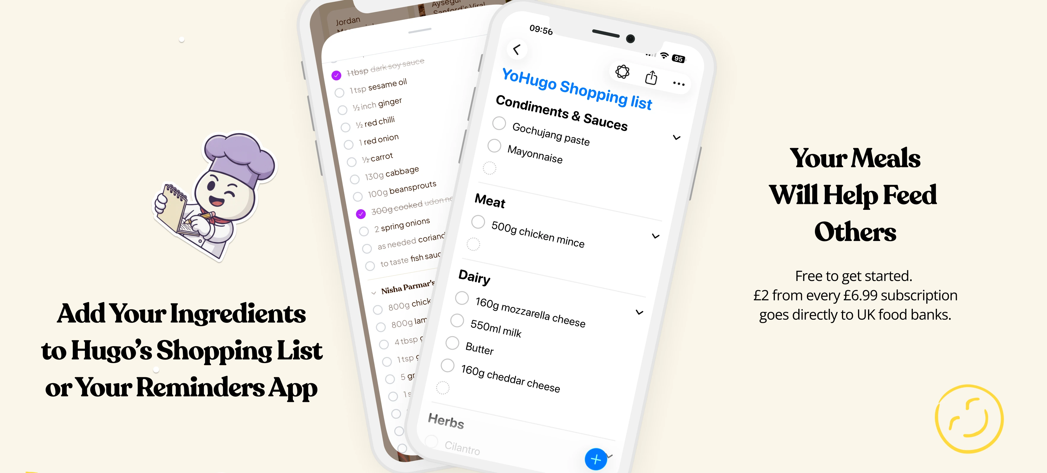 YoHugo onboarding and recipe import